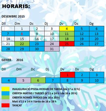 horaris pista gel horaris pista gel